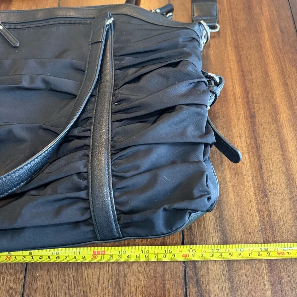 Pottery Barn Kids Sydnee Ruched Polyester Black Diaper Tote Bag‎